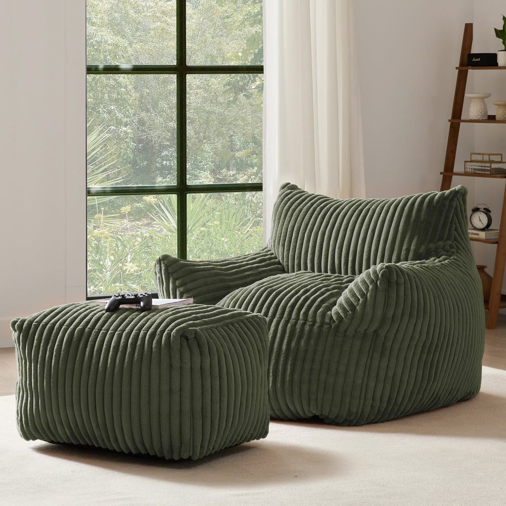 Bean Bag Chairs (XL Sofa Chair + Footstool)