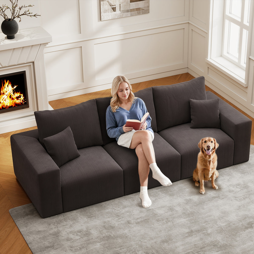 112" Boneless Cloud Sectional Sofa