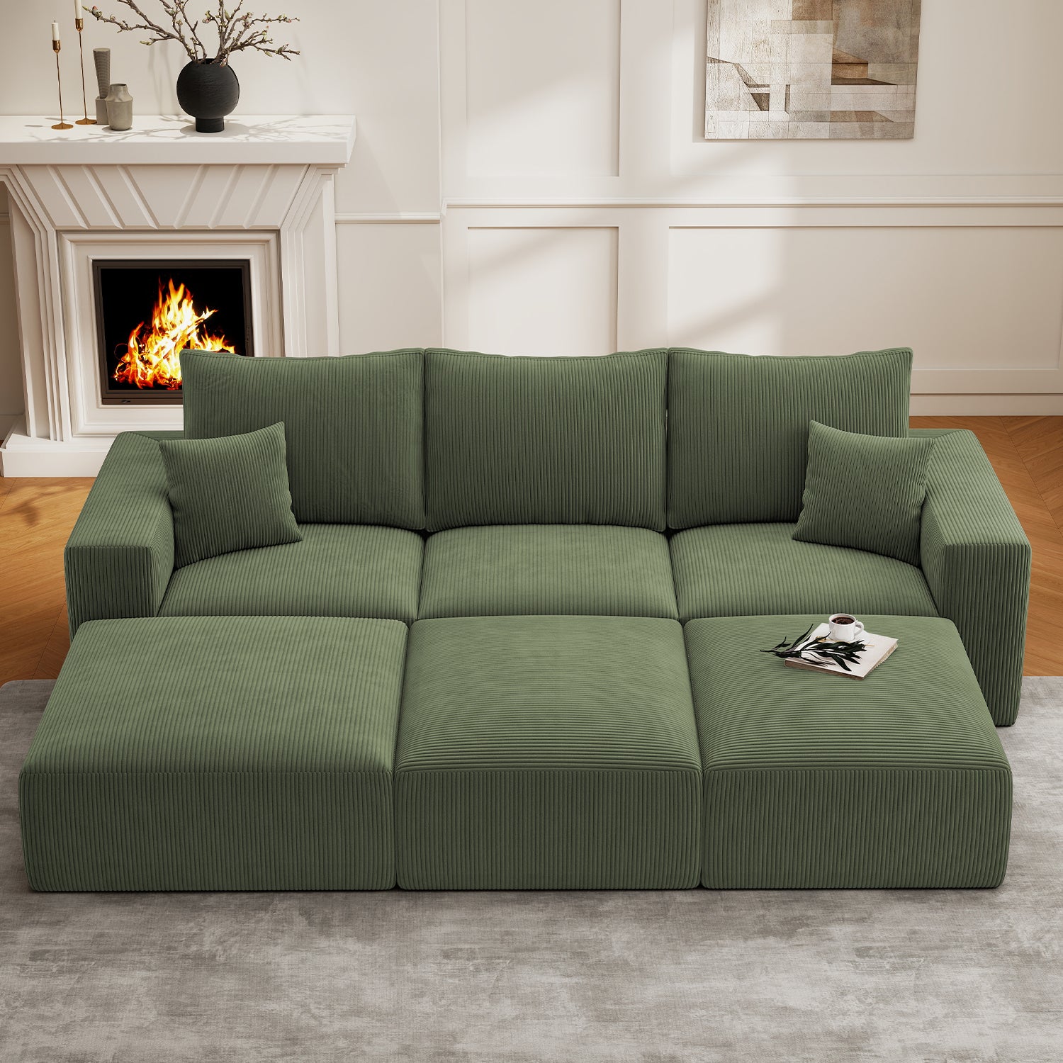 112" Boneless Cloud Sectional Sofa Bed