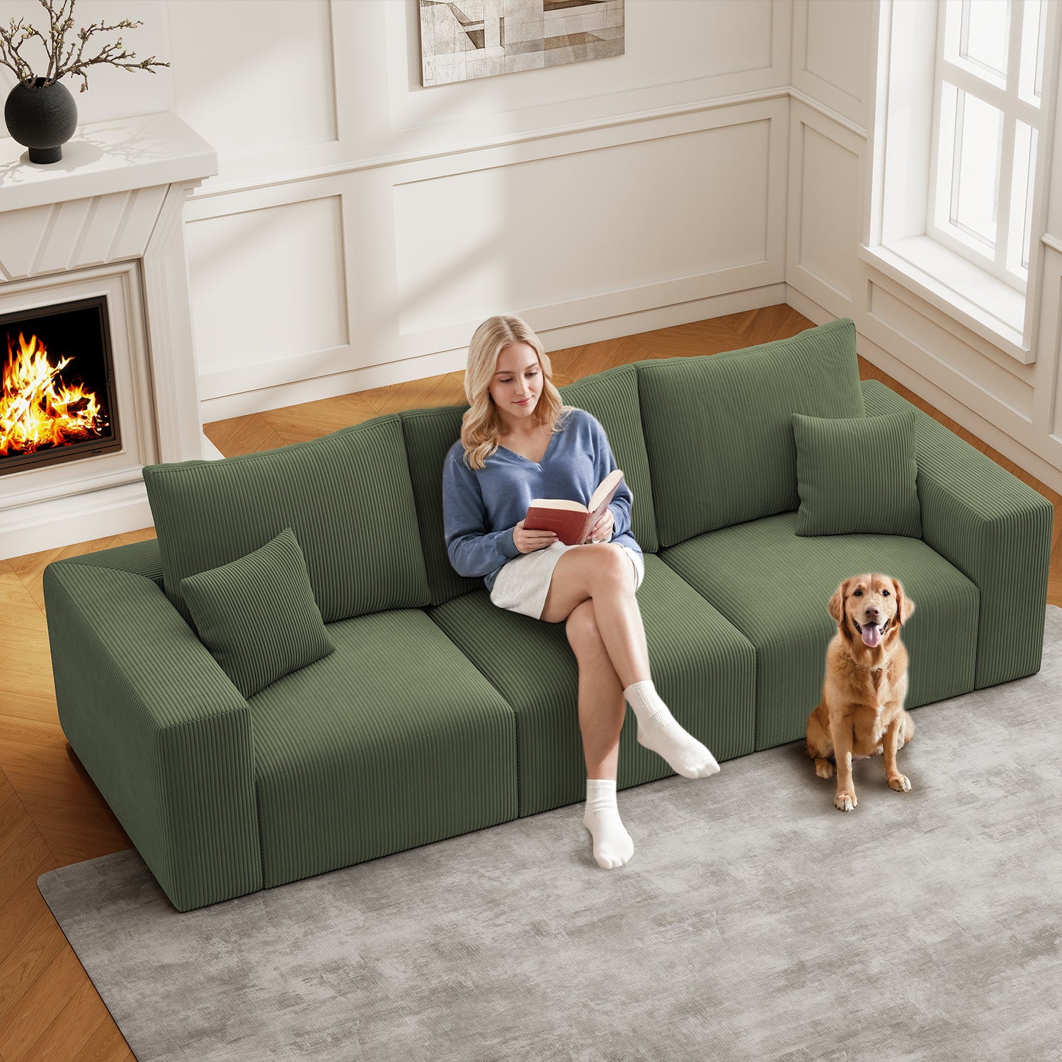112" Boneless Cloud Sectional Sofa