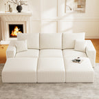 112" Boneless Cloud Sectional Sofa Bed
