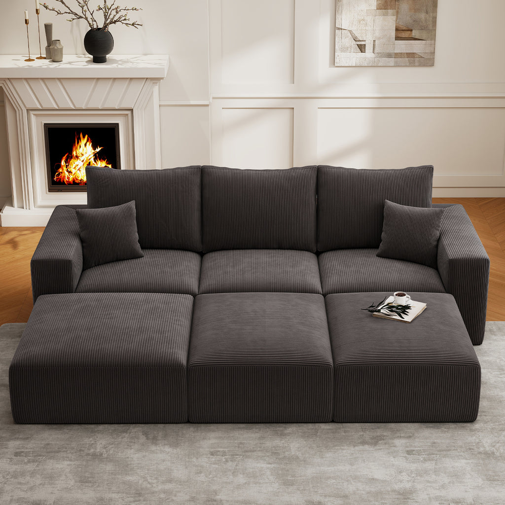 112" Boneless Cloud Sectional Sofa Bed