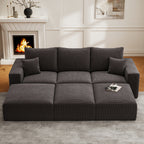 112" Boneless Cloud Sectional Sofa Bed
