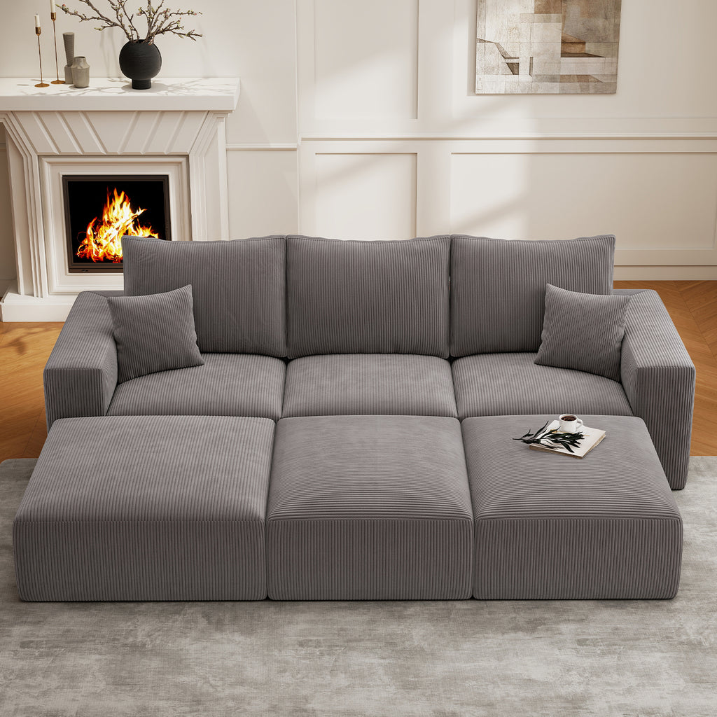 112" Boneless Cloud Sectional Sofa Bed