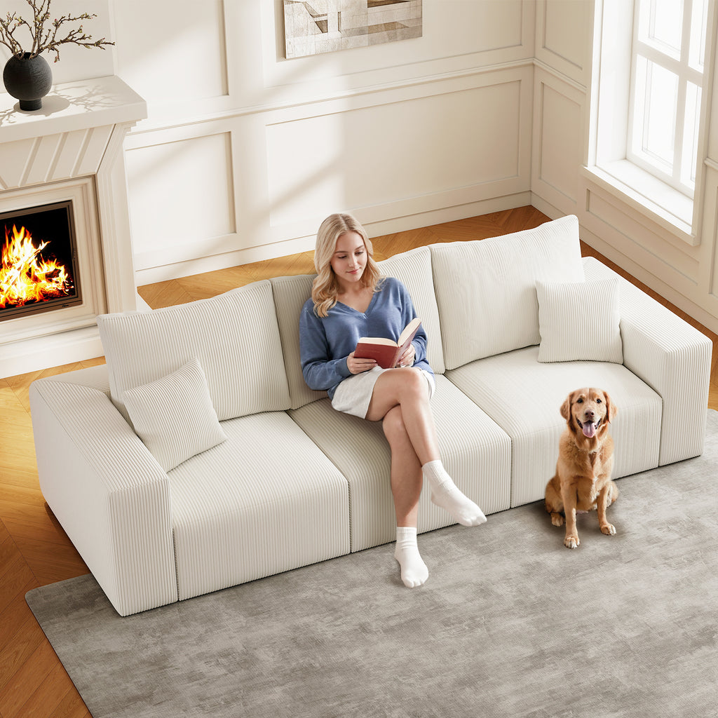 112" Boneless Cloud Sectional Sofa