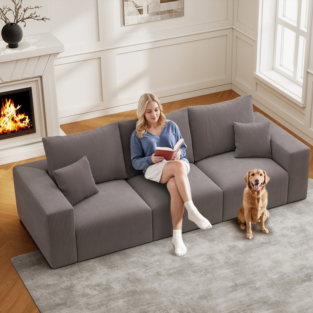 112" Boneless Cloud Sectional Sofa