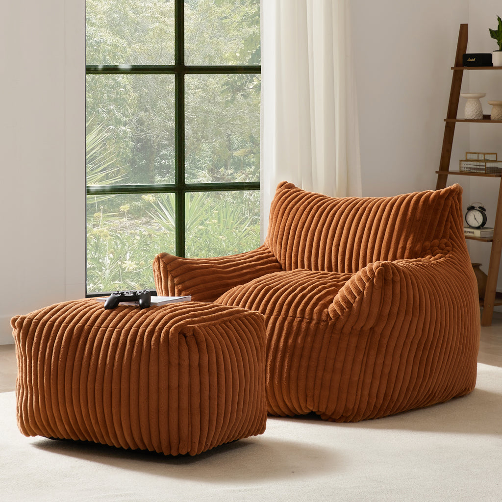 Bean Bag Chairs (XL Sofa Chair + Footstool)