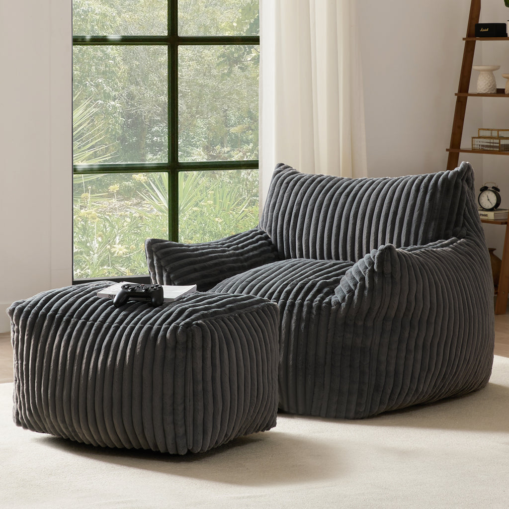 Bean Bag Chairs (XL Sofa Chair + Footstool)