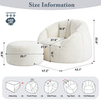 Shell Bean Bag Chairs (Loveseat + Foostool)