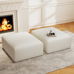 40" Square Stuffed Ottoman Pouf (2 Small Square Footstools)