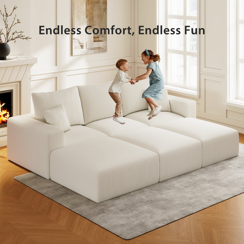 112" Boneless Cloud Sectional Sofa Bed