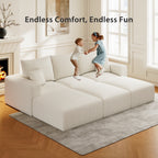 112" Boneless Cloud Sectional Sofa Bed