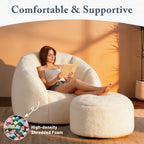 Shell Bean Bag Chairs (Loveseat + Foostool)