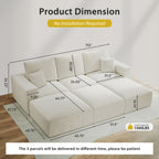 112" Boneless Cloud Sectional Sofa Bed