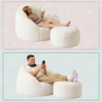Shell Bean Bag Chairs (Loveseat + Foostool)