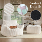 Bean Bag Chairs (XL Sofa Chair + Footstool)