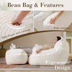 Bean Bag Chairs (XL Sofa Chair + Footstool)