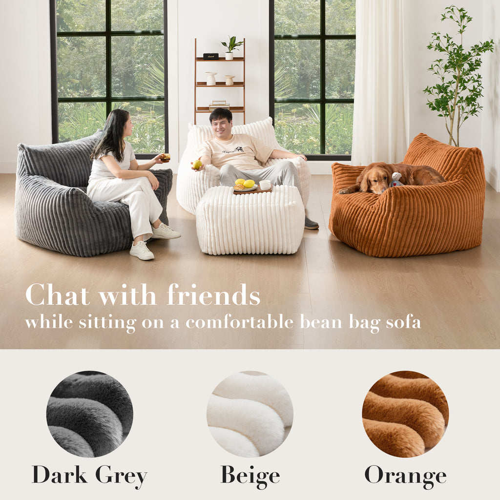 Bean Bag Chairs (XL Sofa Chair + Footstool)