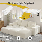 112" Boneless Cloud Sectional Sofa Bed