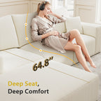 112" L-Shaped Boneless Cloud Sectional Sofa