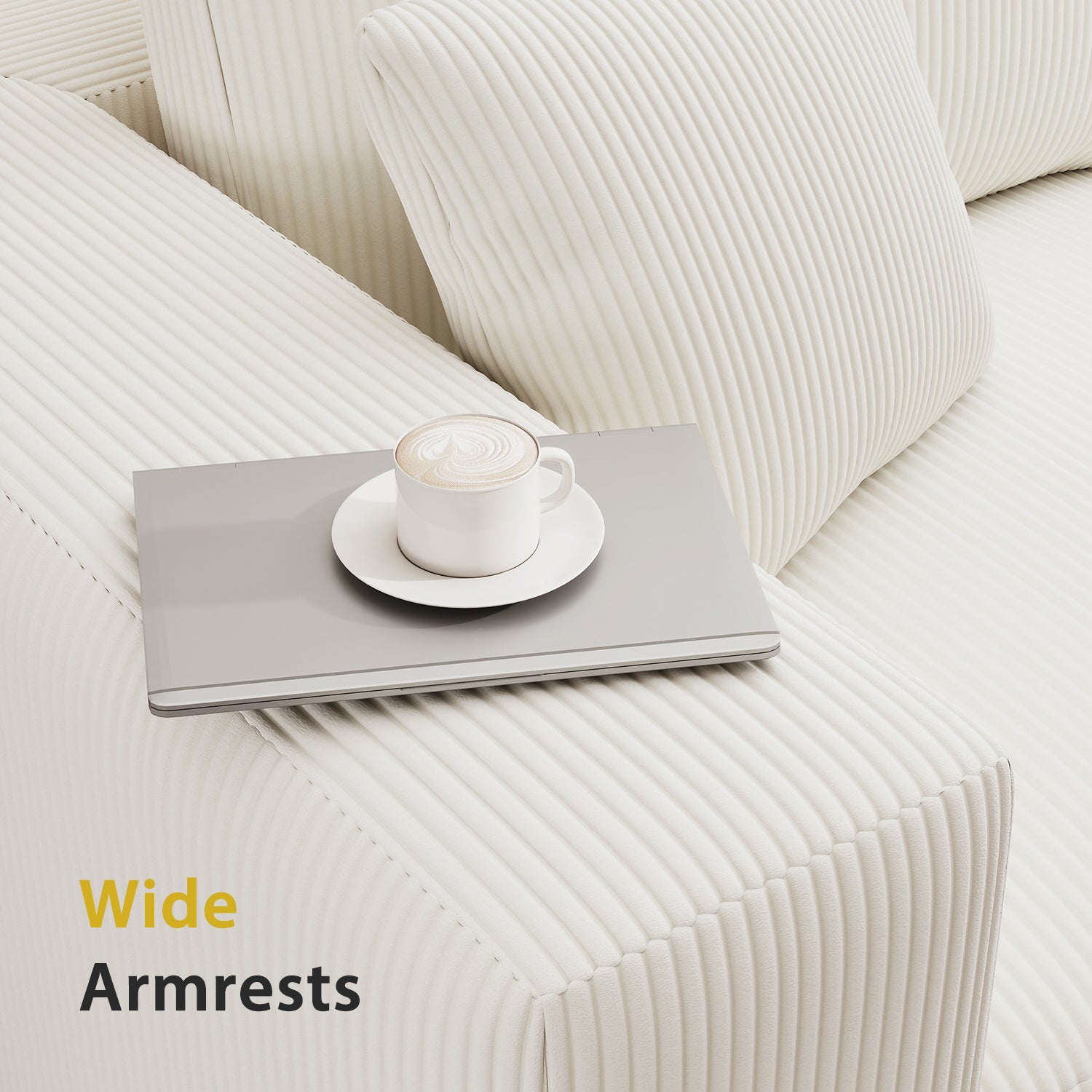 112" L-Shaped Boneless Cloud Sectional Sofa