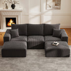 112" U-Shaped Boneless Cloud Sectional Sofa