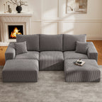 112" U-Shaped Boneless Cloud Sectional Sofa