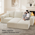112" U-Shaped Boneless Cloud Sectional Sofa