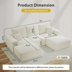 112" U-Shaped Boneless Cloud Sectional Sofa