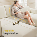 112" U-Shaped Boneless Cloud Sectional Sofa
