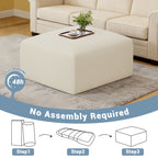 40" Square Stuffed Ottoman Pouf (1 Big Square Footstool)