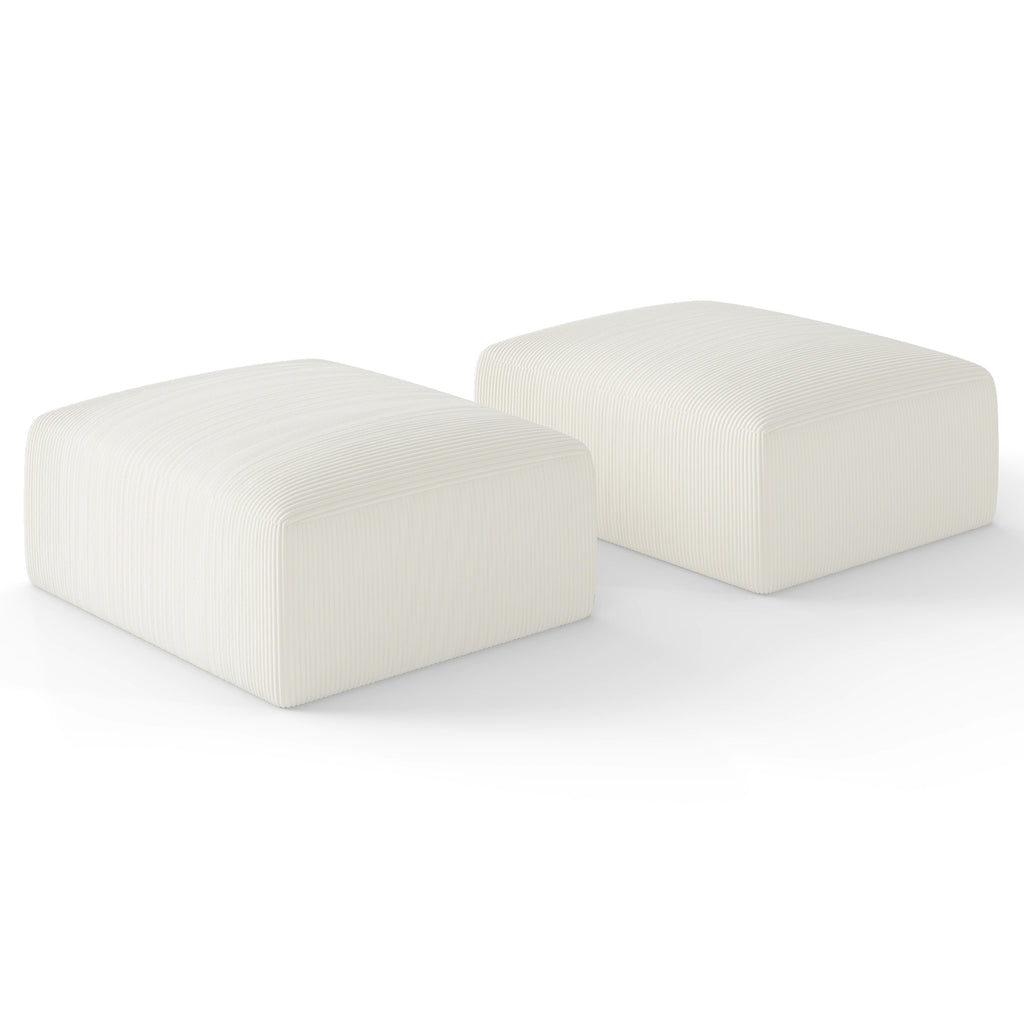 40" Square Stuffed Ottoman Pouf (2 Small Square Footstools)