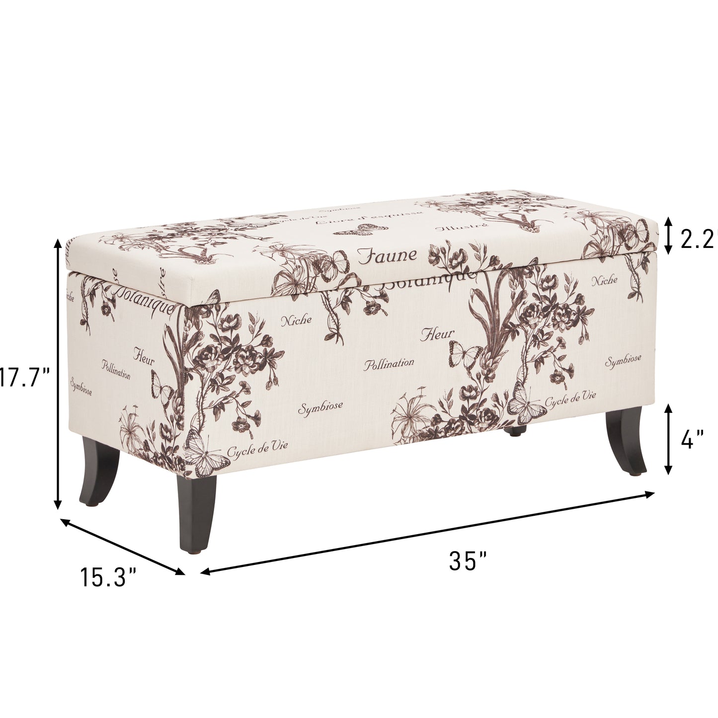 Upholstered Flip Top Storage Bench